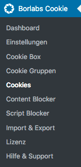 Borlabs Cookie Auswahl